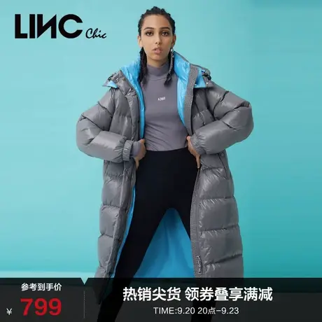 LINCCHIC金羽杰羽绒服女修身长款连帽羽绒服女冬季外套Y21806208Y商品大图