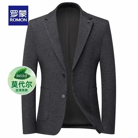 【含莫代尔】罗蒙男士商务修身西装外套2025秋季新款通勤必备上衣商品大图