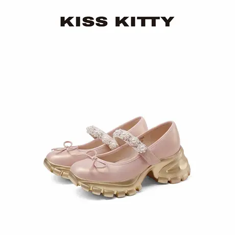 【呼呼专享】KISSKITTY25厚底玛丽珍秋季新款粉色休闲运动鞋通勤商品大图