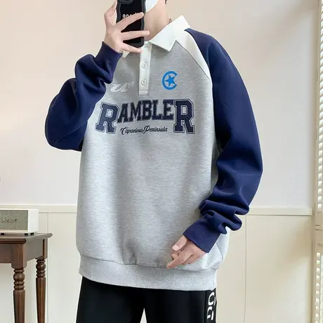 春秋季13青少年卫衣男孩14初高中学生长袖POLO衫15岁大童秋装上衣商品大图