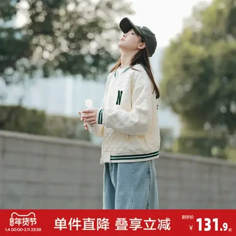 唐狮短款冬季休闲小菱格新款女棉衣设计感chic外套超好看w1图片