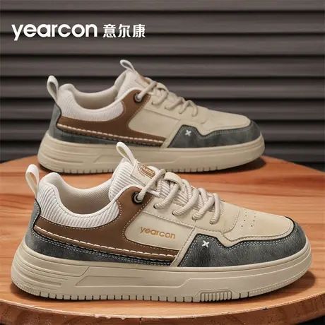 意尔康男鞋2025新款秋季厚底复古英伦增高板鞋男士皮面运动休闲鞋商品大图