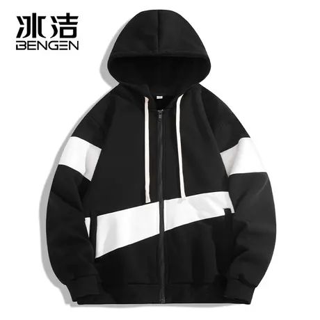 冰洁连帽夹克男2023秋冬季新款开衫卫衣休闲运动时尚百搭上衣KP商品大图