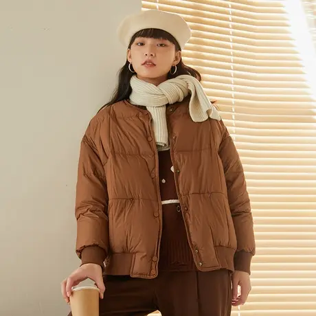 omont蛋挞家 复古宽松轻薄短款羽绒服女冬季百搭显瘦外套2023新款图片