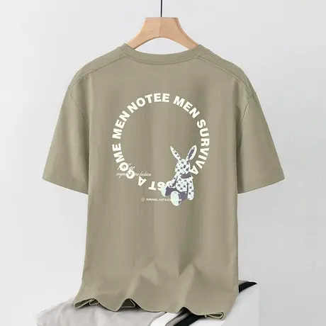 250g重磅纯棉短袖t恤男宽松上衣服夏季半袖美式潮流印花全棉体恤商品大图