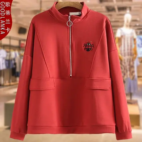 40-50岁胖妈妈春装卫衣洋气时尚气质上衣加肥加大码女装宽松外套商品大图