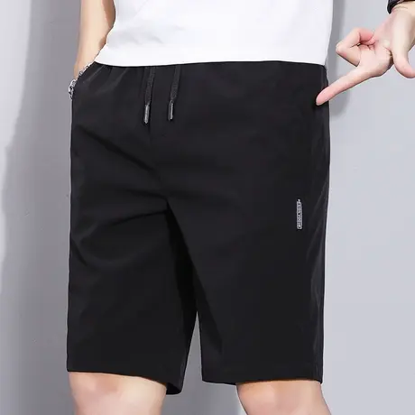 夏季薄款五分运动休闲短裤男士外穿宽松中裤子冰丝沙滩大裤衩潮牌商品大图