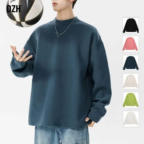 男士半高领打底衫男冬季内搭长袖t恤半高领卫衣德绒保暖内衣秋衣图片