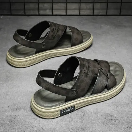 凉鞋男款夏季外穿防滑耐磨司机开车两用运动凉拖户外越南沙滩拖鞋商品大图