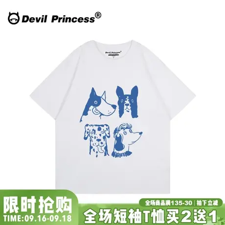 小众设计感学院风卡通白色正肩t恤女宽松韩版超火百搭纯棉上衣夏图片