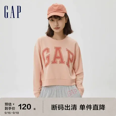 【断码优惠】Gap女装秋季LOGO高腰短款运动卫衣602747辣妹上衣商品大图