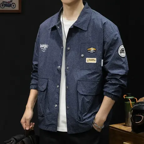 冲锋衣外套男春秋男装工装潮牌大码男款上衣男士夹克秋季2023新款图片