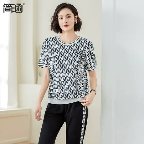 【凉感高弹】胖妹妹显瘦套装简涵高端轻奢大码女装夏装新款2023年图片