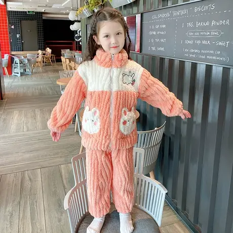 儿童秋季套装2022新款女童装时髦套装洋气加绒小女孩秋冬装炸街图片