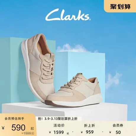 Clarks其乐女鞋春秋系带时尚坡跟舒适百搭休闲运动鞋图片