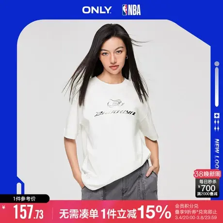 ONLY秋季NBA联名款潮酷宽松圆领落肩T恤女|123201148商品大图