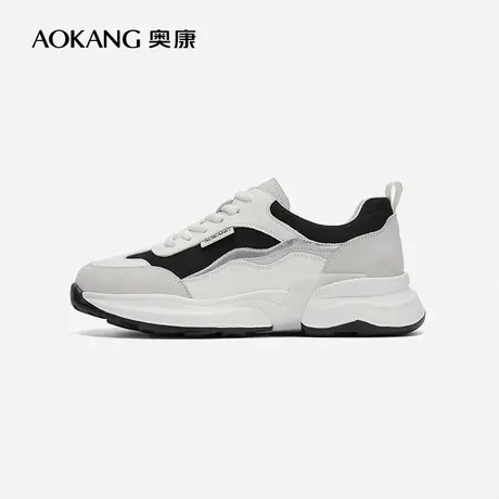 【门店发货】奥康女鞋 2024春季新款拼色时尚运动休闲鞋舒适单鞋图片