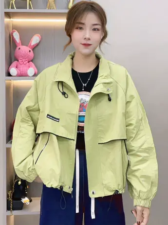 2023春秋工装休闲外套女百搭小个子上衣开衫洋气减龄宽松短款风衣图片