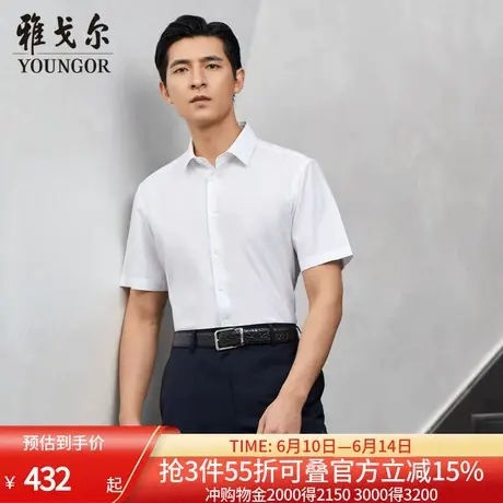 【商场同款】雅戈尔男士短袖衬衫夏季新款官方商务休闲短袖衬衫男商品大图
