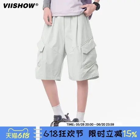 VIISHOW日系复古cityboy休闲短裤男夏季新款口袋宽松速干工装裤子图片