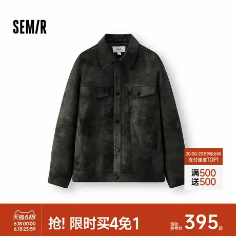 [商场同款]森马夹克男废土风仿皮衣2025春季新款机车外套潮酷时髦商品大图