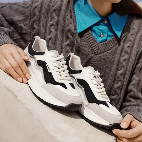 奥康女鞋 春秋季拼色时尚运动休闲鞋舒适单鞋图片