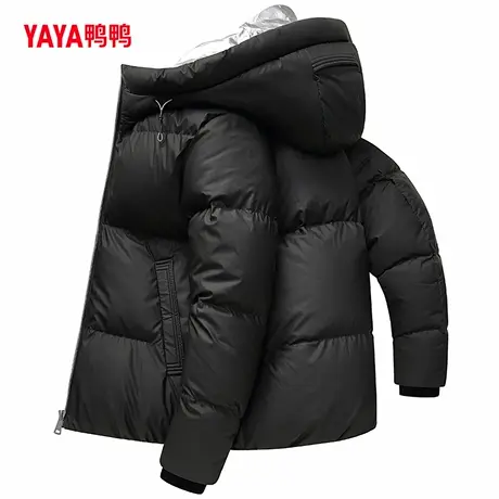 鸭鸭羽绒服男2024年秋冬新款短款连帽面包服加厚保暖外套Y商品大图