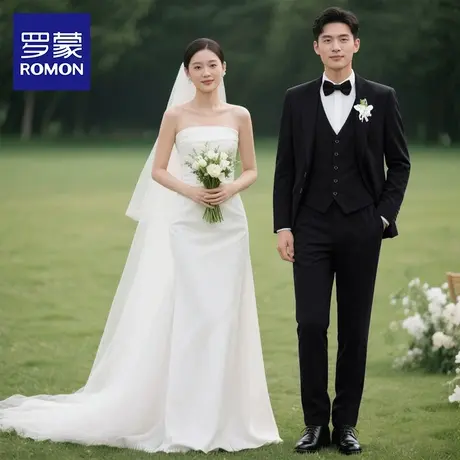 罗蒙男士西服套装2025秋季新款商务职业西装伴郎服新郎结婚礼服NX图片