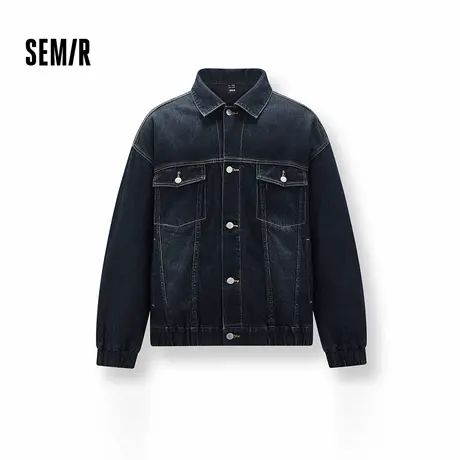 森马羽绒服男做旧复古牛仔外套夹克2025新款冬装保暖上衣oversize商品大图