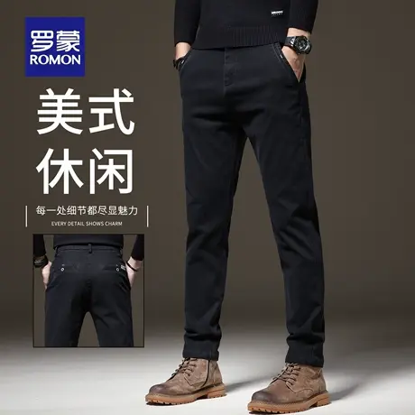 罗蒙秋季休闲裤男2025新款直筒修身长裤潮流百搭棉弹男士裤子N1Z商品大图