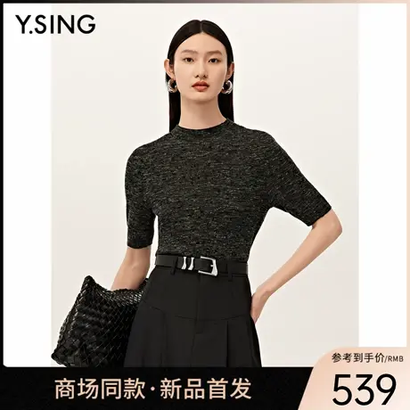 【商场同款】Y.SING衣香丽影2025秋冬黑色短袖套头衫150819003商品大图