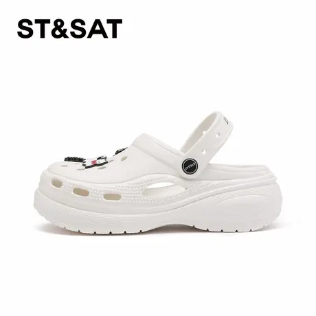 星期六厚底洞洞鞋女款夏季凉拖厚底防滑拖鞋女士增高软底沙滩凉鞋商品大图