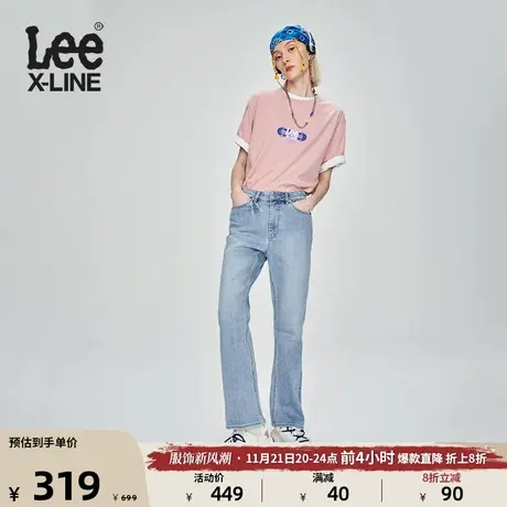 Lee23新品426修身高腰微喇中蓝色女牛仔裤复古显瘦潮流商品大图