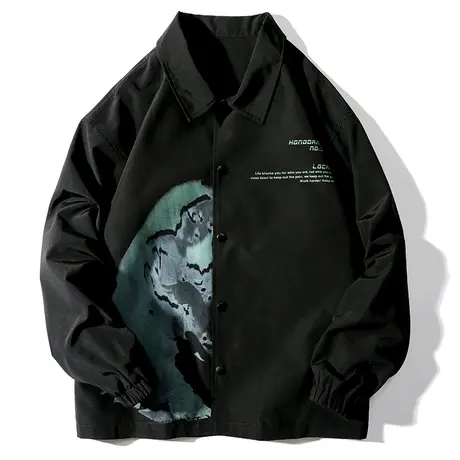 校园夹克衫秋装街头嘻哈oversize运动宽松休闲潮牌情侣工装外套男图片