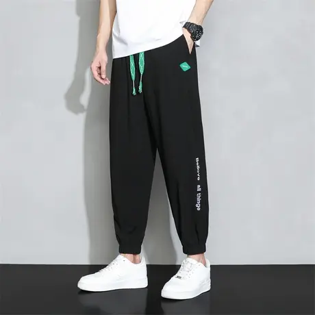 夏季薄款冰丝长裤12男孩13青少年学生14大童15岁帅气运动休闲裤子商品大图