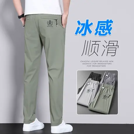 男士冰丝休闲裤男装夏季薄款速干男裤冰凉凉爽夏款运动长裤子男款商品大图