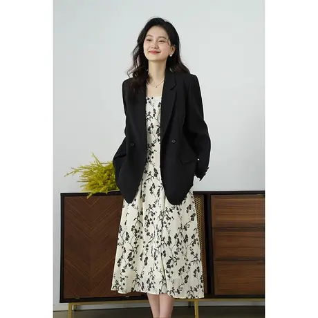 嘉茱莉通勤西装外套女小个子2025春季新款一粒扣小西服设计感小众商品大图