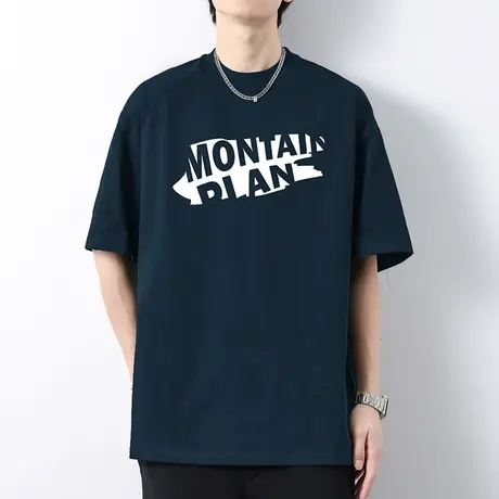 260g美式重磅纯棉短袖t恤男2024新款夏装上衣服全棉圆领印花半袖商品大图