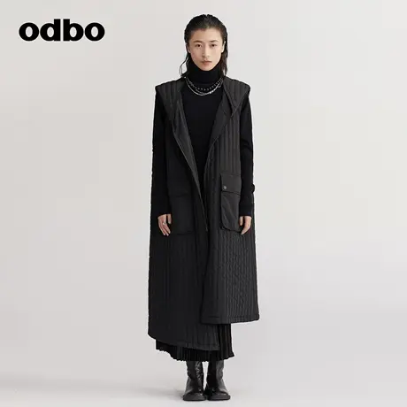 【商场同款】odbo/欧迪比欧冬季2022年新款棉服女设计感小众背心图片