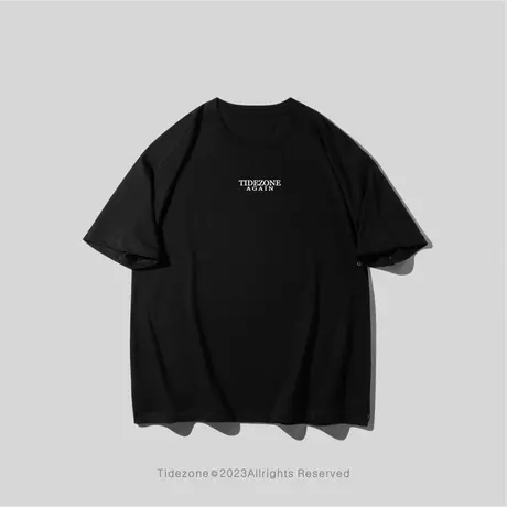 Ohlyaht恤男士潮牌短袖T夏季圆领黑色纯棉宽松半袖打底衫字母衣服图片