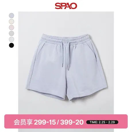 SPAO韩国同款2024年春季新款女士休闲松紧腰运动裤短裤SPMTE24G05商品大图