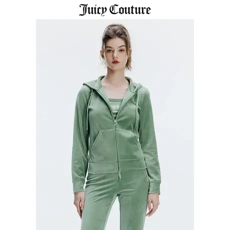 Juicy Couture橘滋外套女春季新款美式轻奢彩钻休闲天鹅绒夹克商品大图
