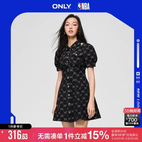 ONLY秋季NBA联名款复古收腰短裙牛仔连衣裙女|123242053图片