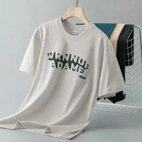 重磅纯棉t恤男短袖2023新款夏季半袖圆领上衣服全棉体恤潮流百搭商品大图