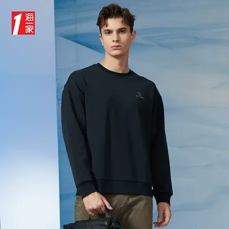 海一家中国风绣花套头衫舒适圆领时尚潮流男士卫衣商品大图