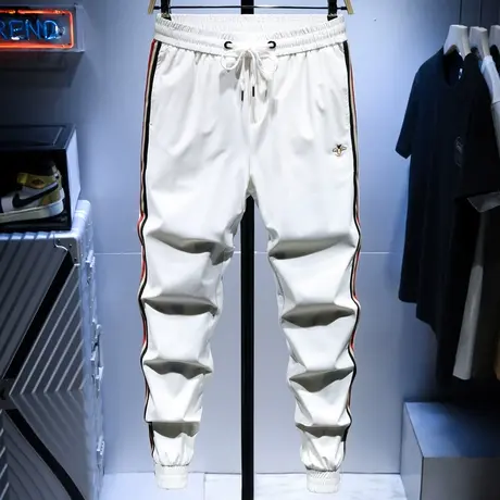 香港潮牌夏季超薄款工装冰丝休闲长裤子男束脚百搭学生速干透气裤图片