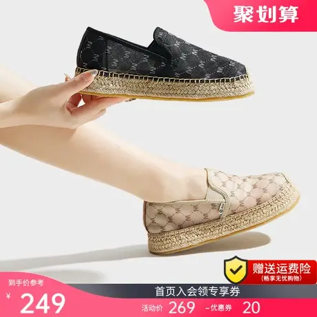 jm快乐玛丽渔夫鞋女2023夏季新款麻底懒人一脚蹬镂空透气休闲布鞋商品大图