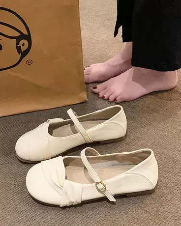玛丽珍鞋2023年夏季新款浅口平底配裙子仙女风单鞋女豆豆鞋瓢鞋商品大图