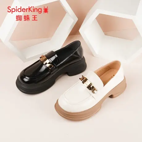 SPIDER KING/蜘蛛王乐福鞋漆皮2024春商场新款小皮鞋舒适百搭厚底图片