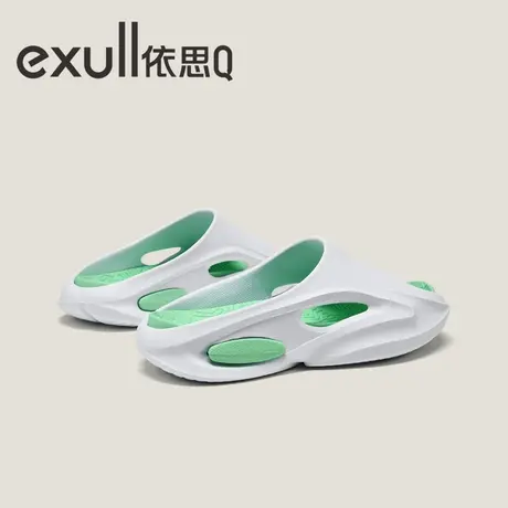 exull依思Q拖鞋女夏季新款时尚厚底外出防滑拼色百搭休闲凉拖鞋女商品大图